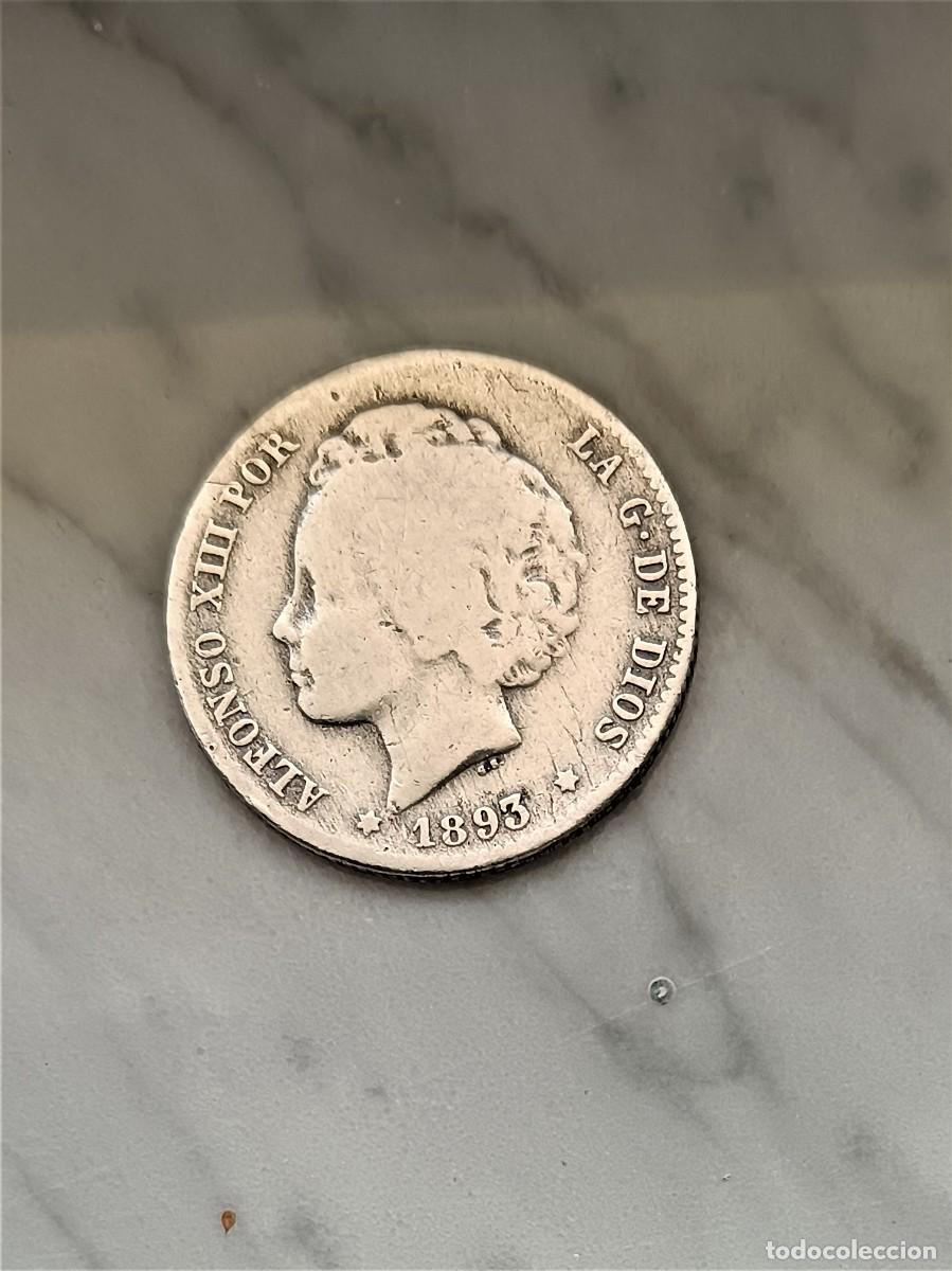 Monedas de Espa&ntilde;a: 1 peseta 1893(-3) de plata PGL - Foto 1