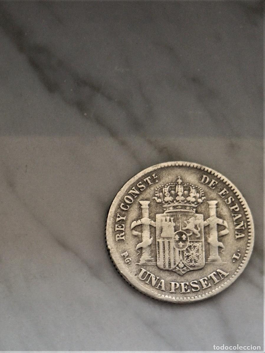 Monedas de Espa&ntilde;a: 1 peseta 1893(-3) de plata PGL - Foto 2