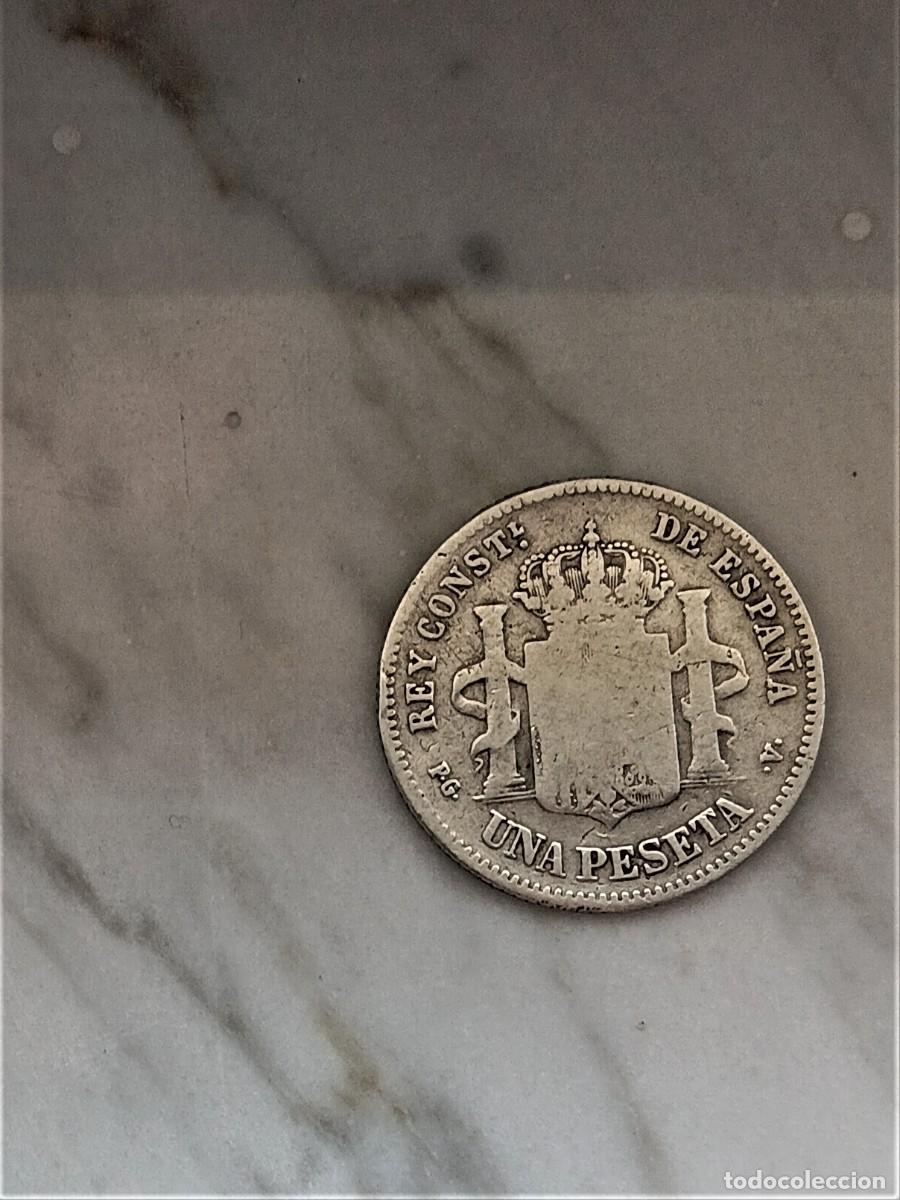 Monedas de Espa&ntilde;a: 1 peseta 1894 de plata PGV. - Foto 2