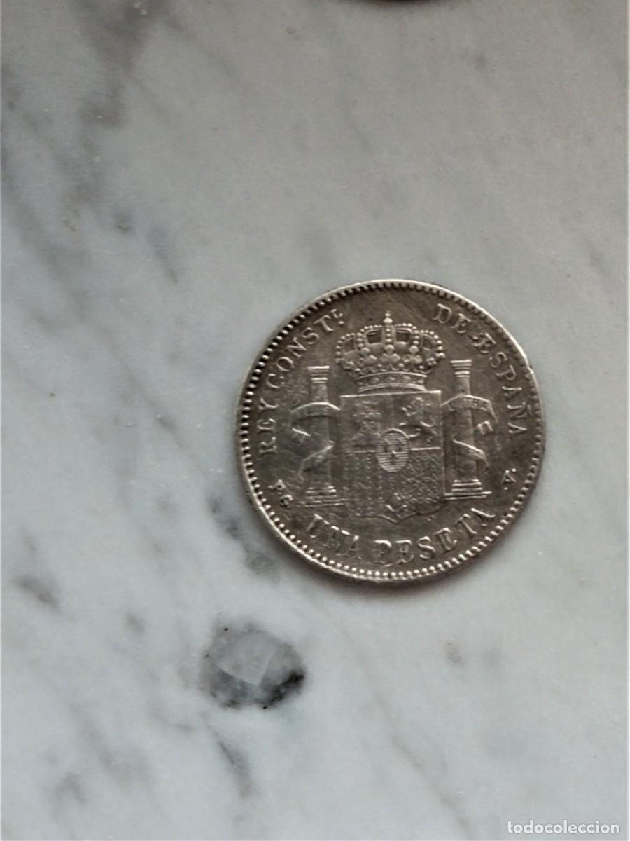 Monedas de Espa&ntilde;a: 1 peseta 1896(18-96) de plata PGV. - Foto 2