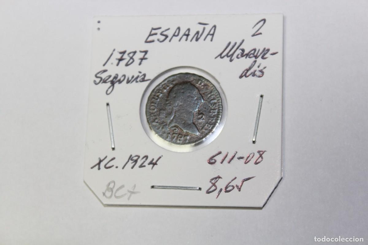 Monedas de Espa&ntilde;a: 2 MARAVEDIS de 1787 SEGOVIA XC 1924 en BC+ - Foto 1