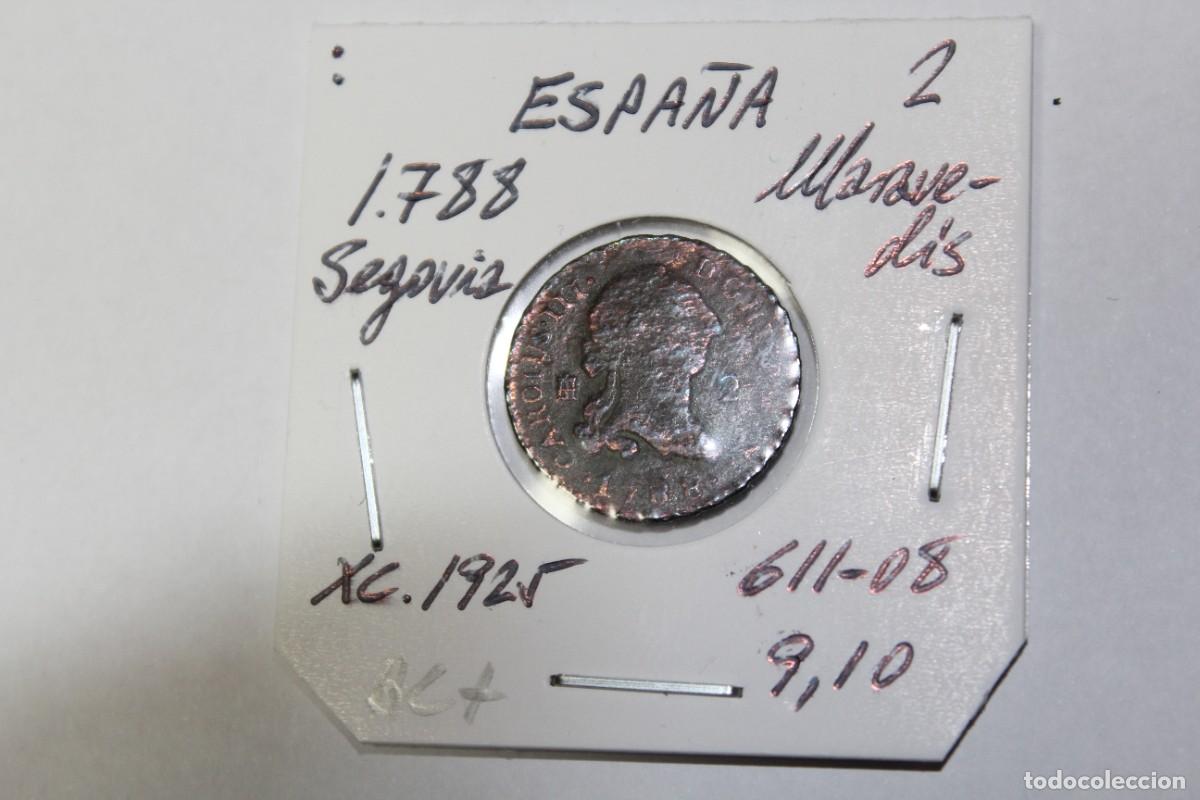 Monedas de Espa&ntilde;a: 2 MARAVEDIS de 1788 de SEGOVIA XC 1925 en BC+ - Foto 1