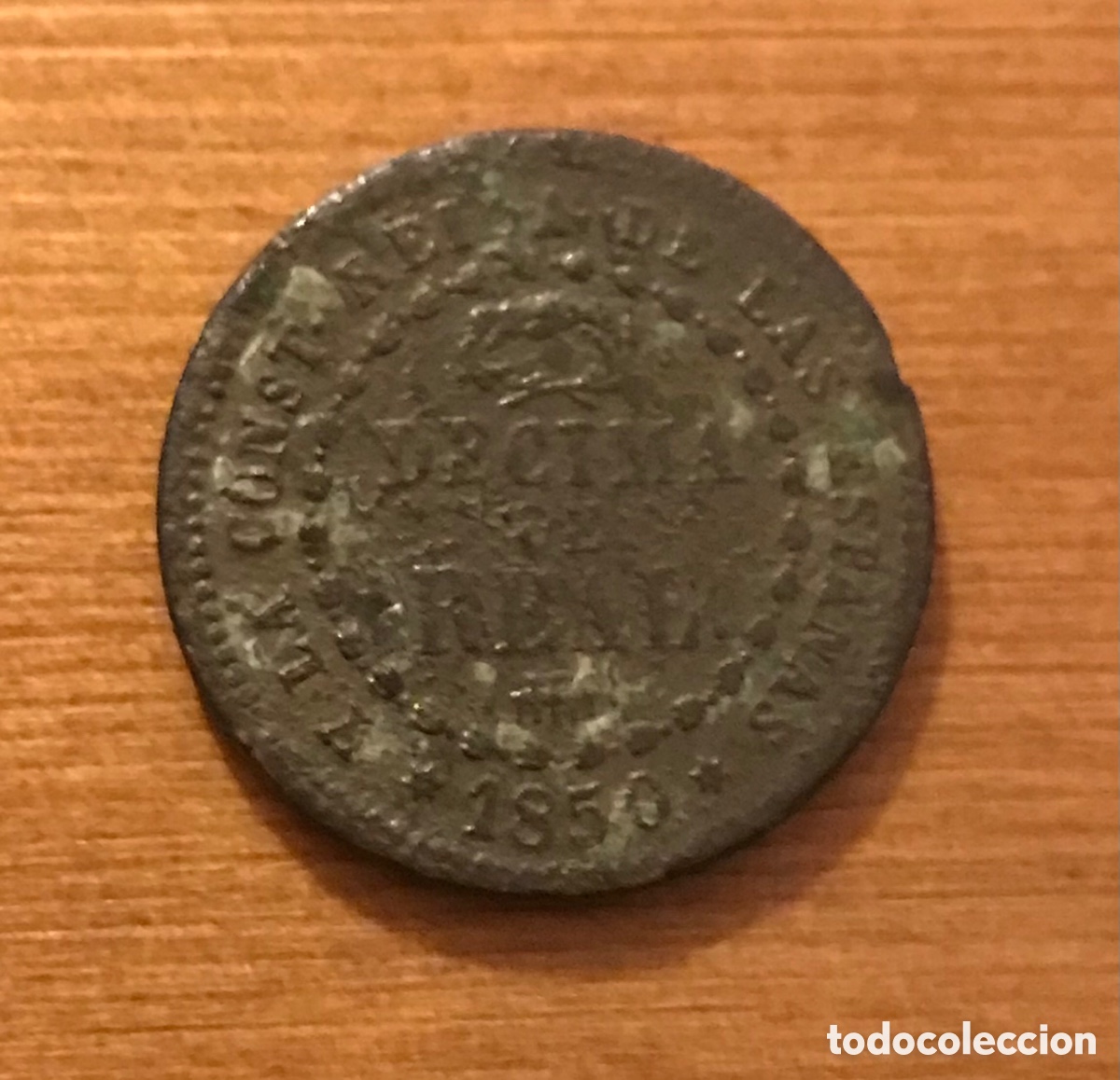Monedas de Espa&ntilde;a: Moneda una d&eacute;cima de real. Isabel II. 1850. - Foto 1