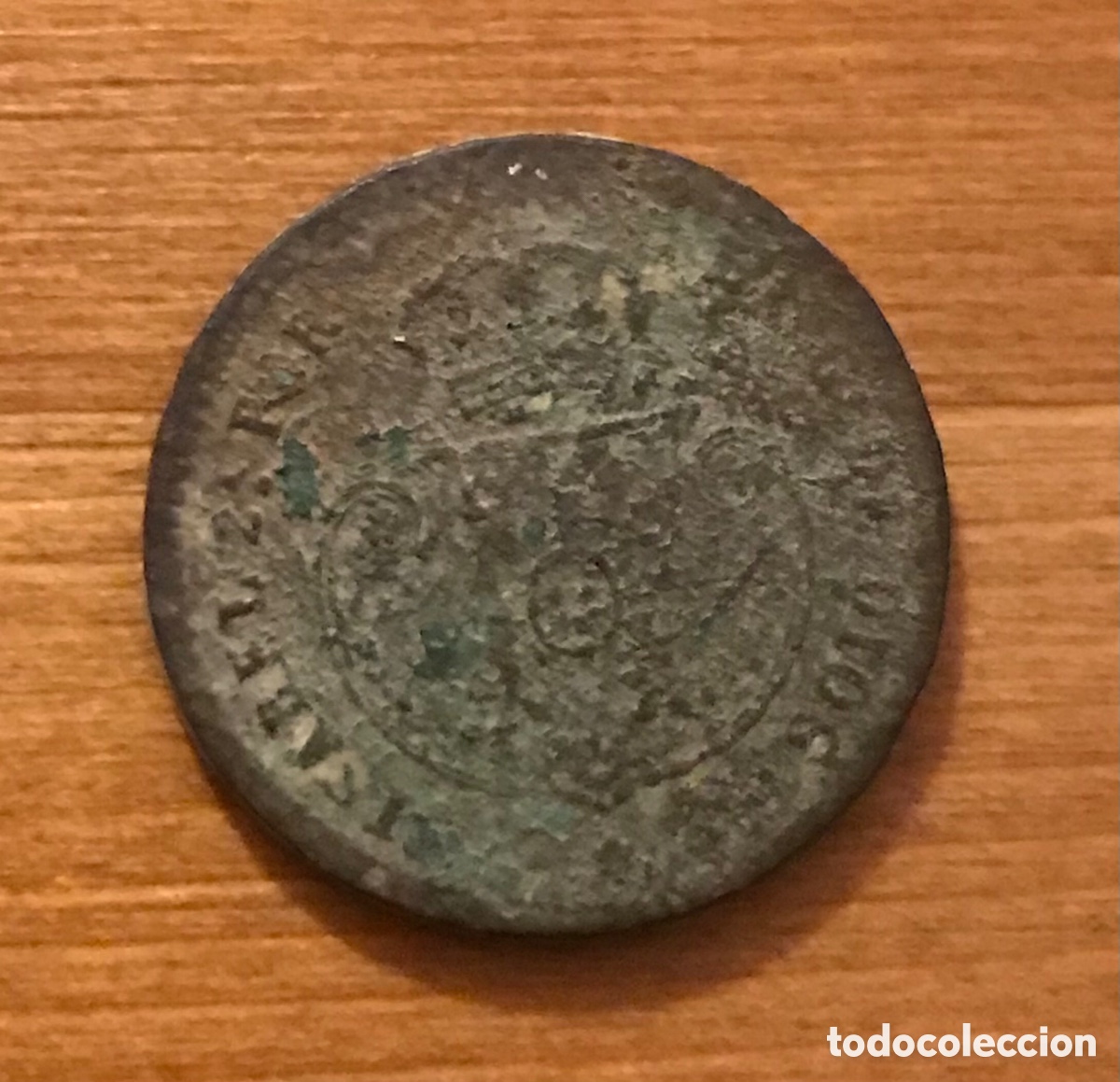 Monedas de Espa&ntilde;a: Moneda una d&eacute;cima de real. Isabel II. 1852. - Foto 2