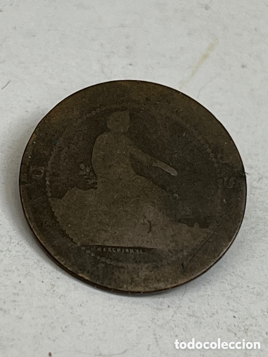 Monedas de Espa&ntilde;a: Moneda de 5 c&eacute;ntimos 1870 L52 - Foto 2