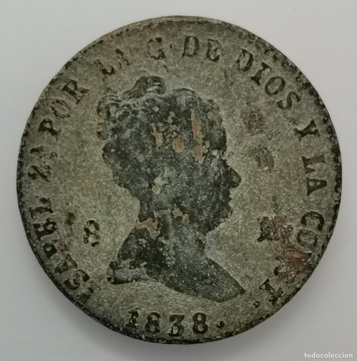Monedas de Espa&ntilde;a: Isabel II 8 Maraved&iacute;s 1838 Segovia. - Foto 1