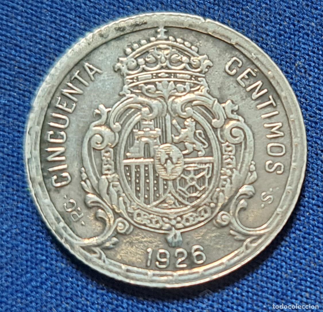 Monedas de Espa&ntilde;a: Moneda de plata 50 c&eacute;ntimos 1925 Alfonso XIII - Foto 2