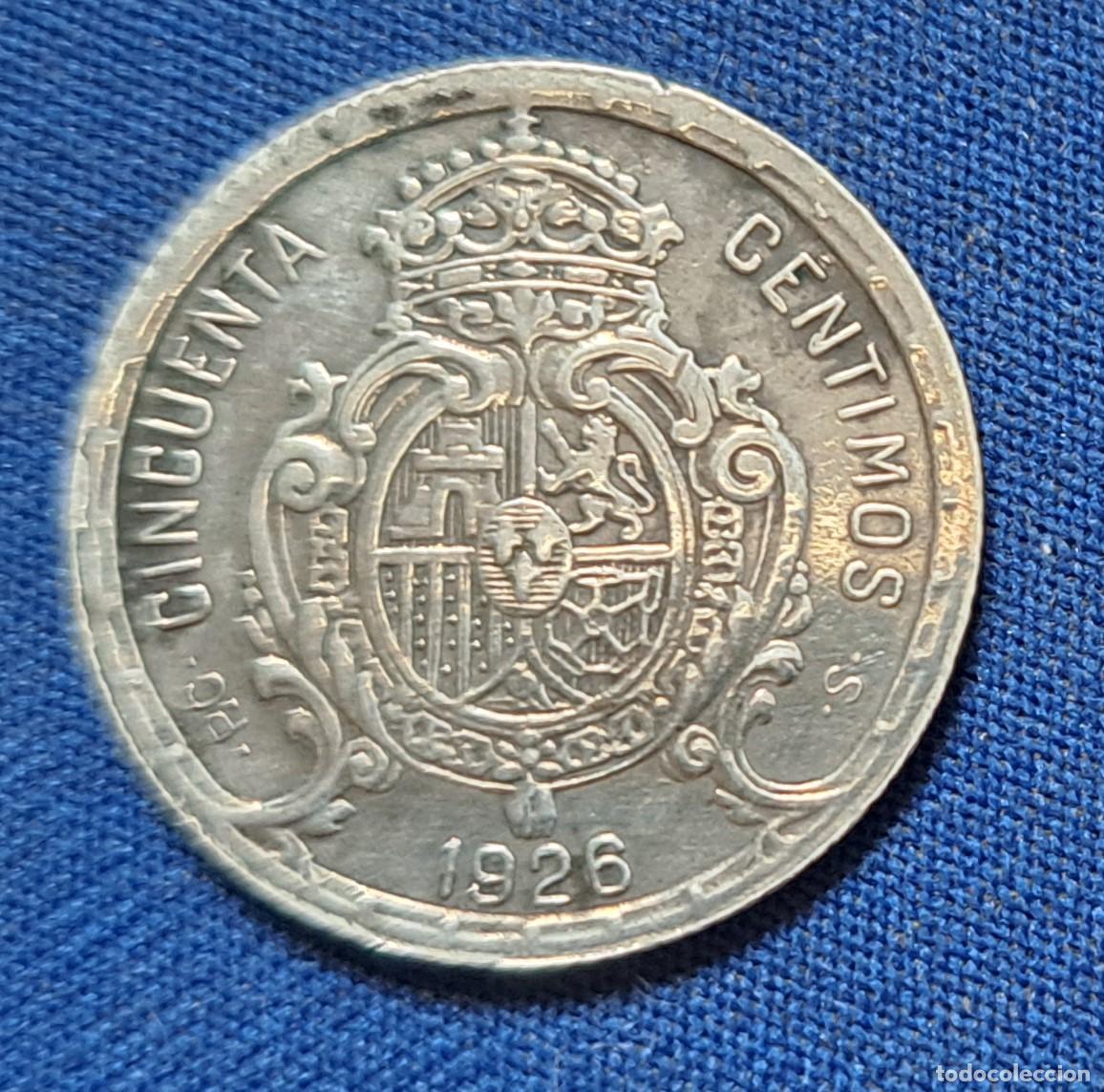 Monedas de Espa&ntilde;a: Moneda de plata 50 c&eacute;ntimos 1925 Alfonso XIII - Foto 4