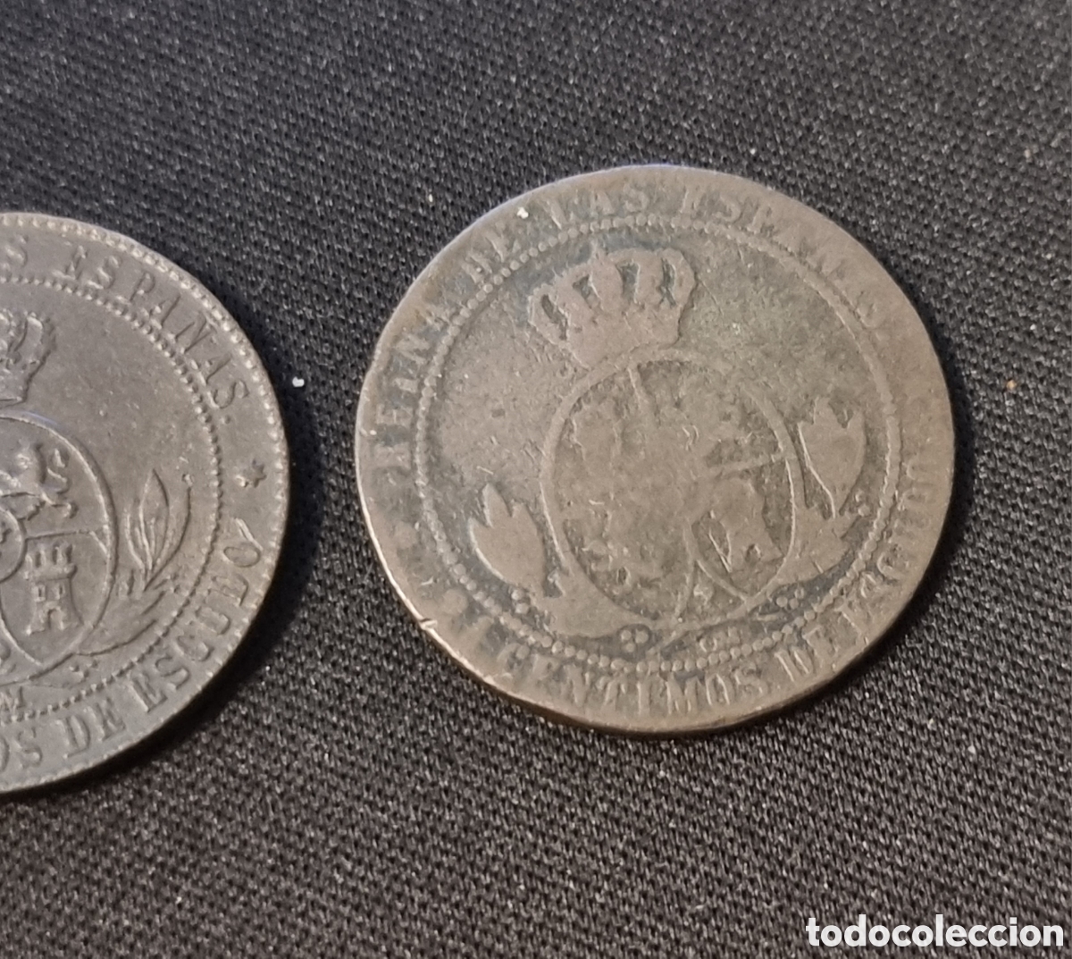 Monedas de Espa&ntilde;a: 4 MONEDAS ISABEL II COBRE - Foto 9