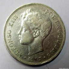 Monedas de España: ALFONSO XIII, 5 PESETAS DE PLATA 1897* 18 - 97. CECA DE MADRID-S.G.V. DURO DE PLATA. LOTE 4612