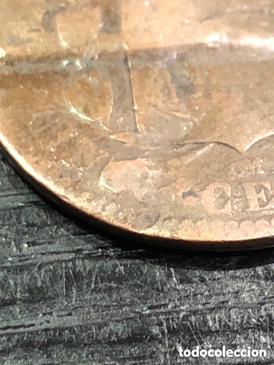 Monedas de Espa&ntilde;a: ERROR 5 centimos Alfonso XII, cu&ntilde;o partido y exceso de cobre (L1) - Foto 3