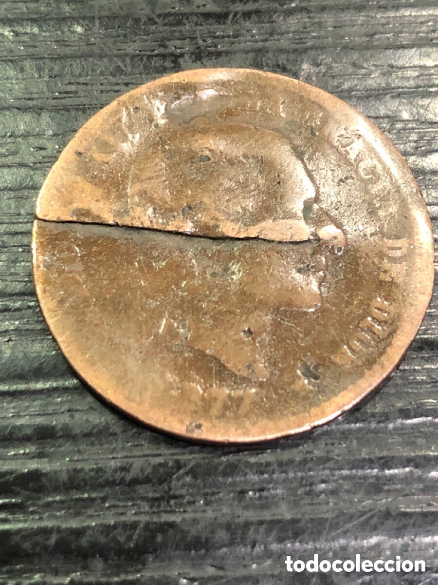 Monedas de Espa&ntilde;a: ERROR 5 centimos Alfonso XII, cu&ntilde;o partido y exceso de cobre (L1) - Foto 1