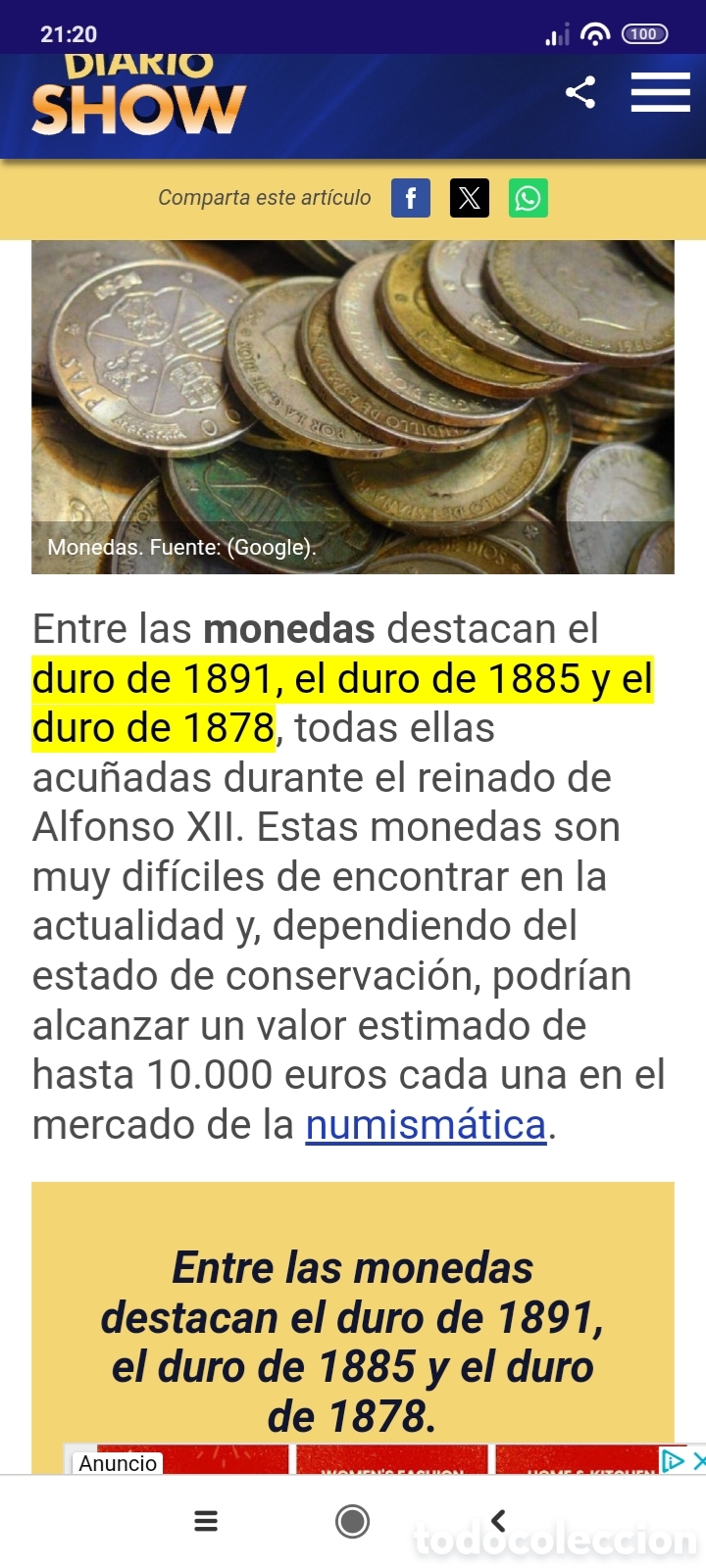 Monedas de Espa&ntilde;a: Moneda 5 pesetas plata a&ntilde;o 1885 - Foto 3