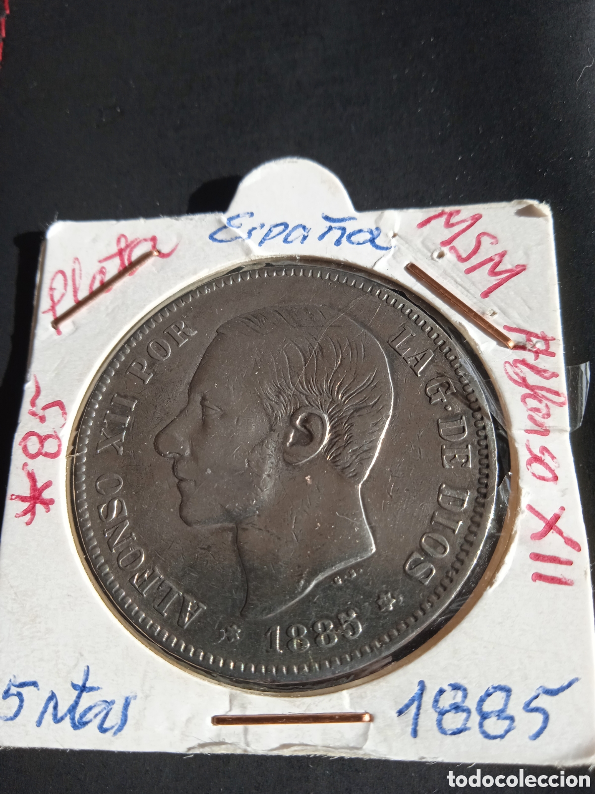 Monedas de Espa&ntilde;a: Moneda 5 pesetas plata a&ntilde;o 1885 - Foto 1