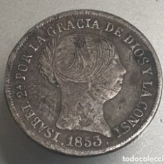 Monedas de España: MONEDA 2 REALES ISABEL II 1853 PLATA CON PATINA ORIGINAL