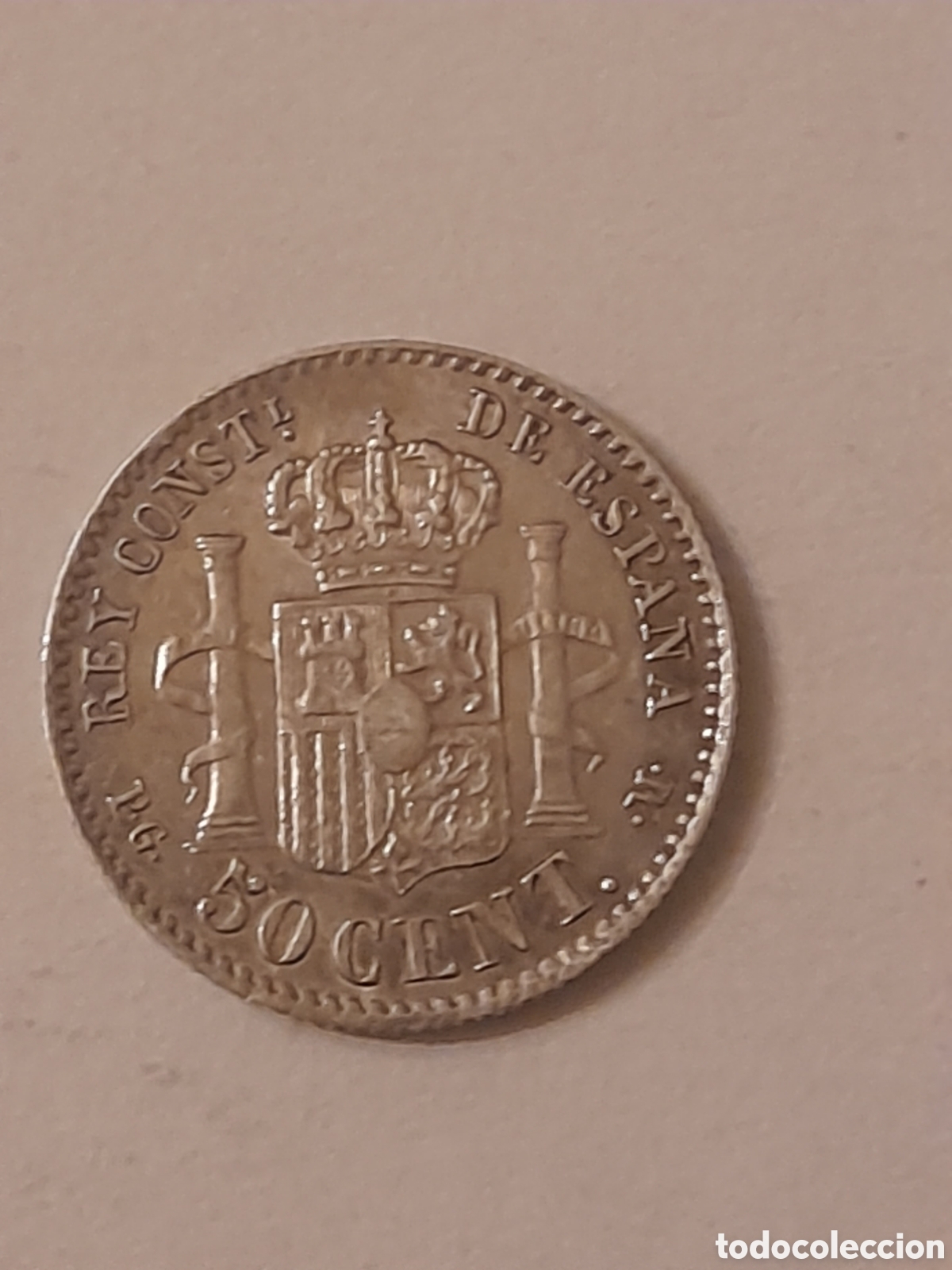 Monedas de Espa&ntilde;a: Moneda de plata de 50 c&eacute;ntimos de 1892 - Foto 2