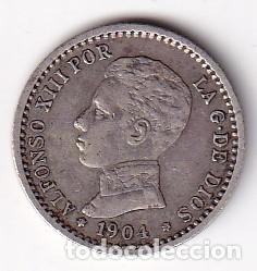 Coins of Spain: MONEDA DE PLATA DE 50 CENTIMOS DEL AÑO 1904 DE ALFONSO XIII - ESTRELLA 04