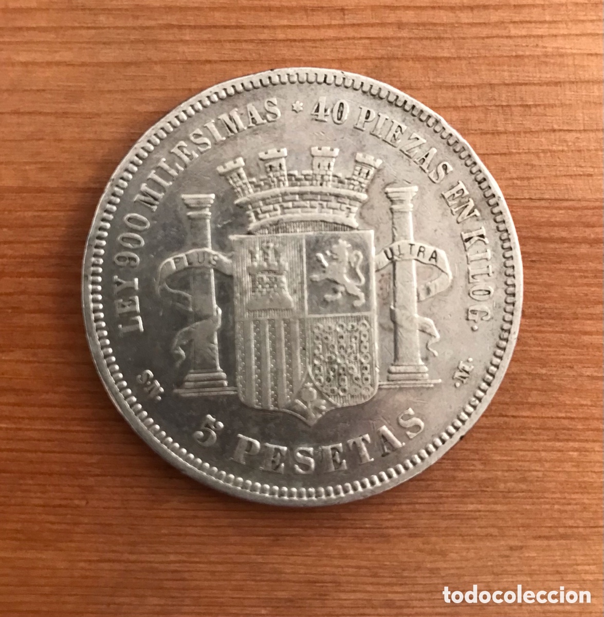 Monedas de Espa&ntilde;a: Moneda Espa&ntilde;a. 5 pesetas 1870. EBC. - Foto 2