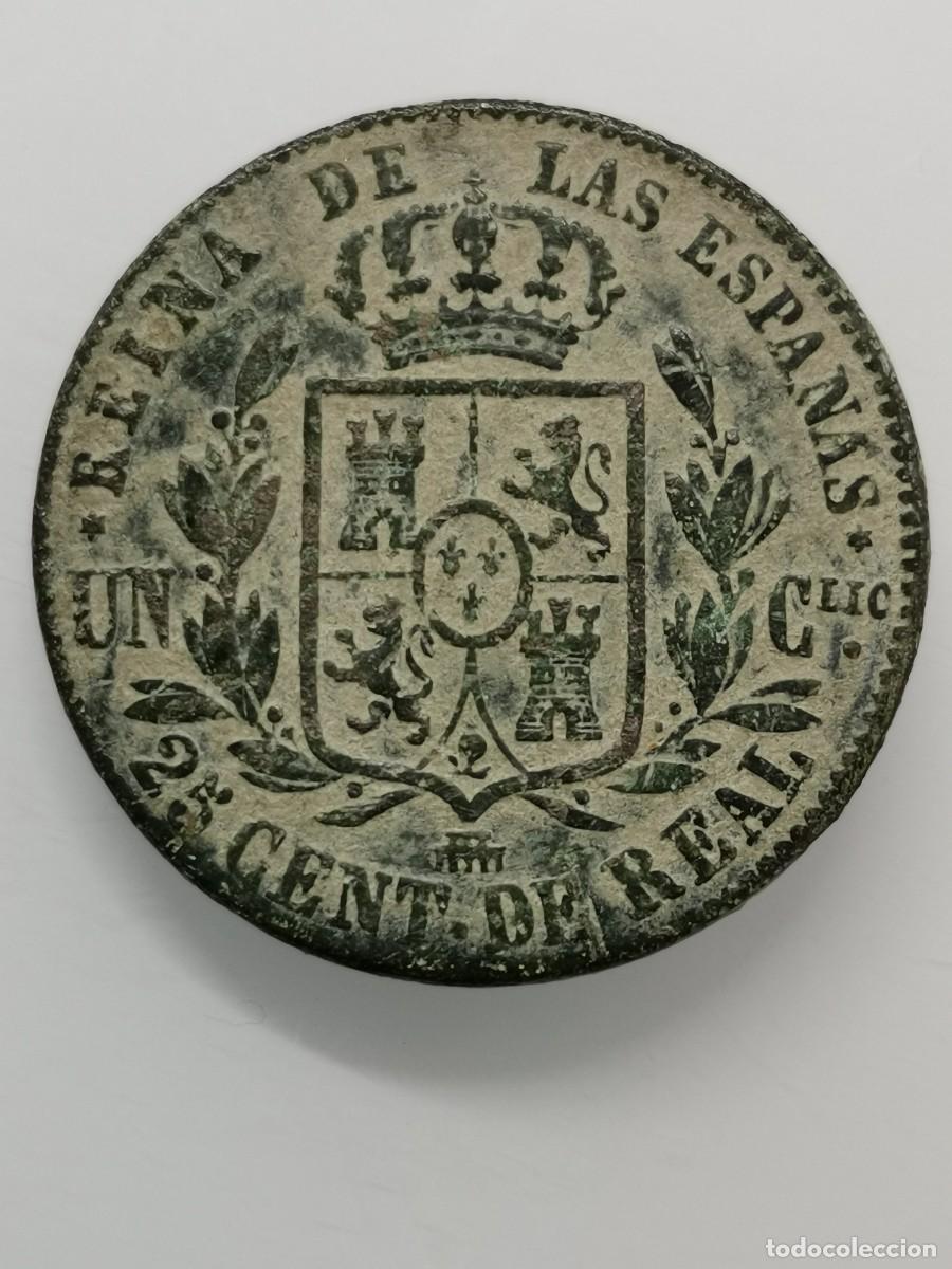 Monedas de Espa&ntilde;a: Isabel II 25 C&eacute;ntimos de Real 1862 Segovia. - Foto 4