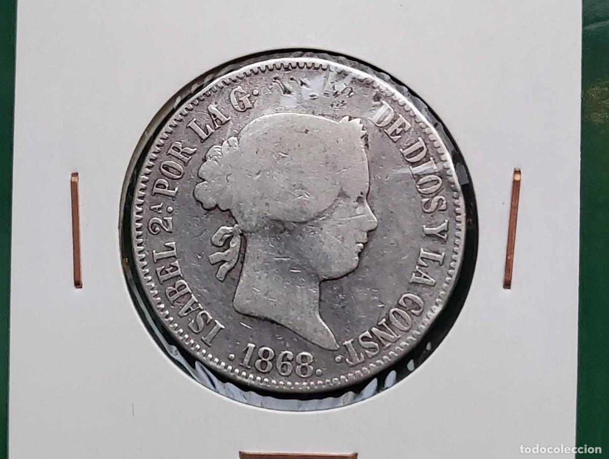 Monedas de Espa&ntilde;a: Isabel ll..50 centavos 1868 plata - Foto 1
