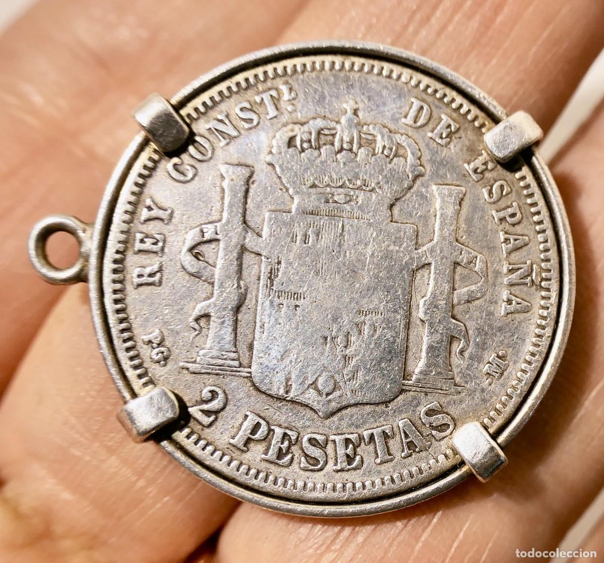 Monedas de Espa&ntilde;a: MONEDA ALFONSO XIII 2 PESETAS 1892 - Foto 2