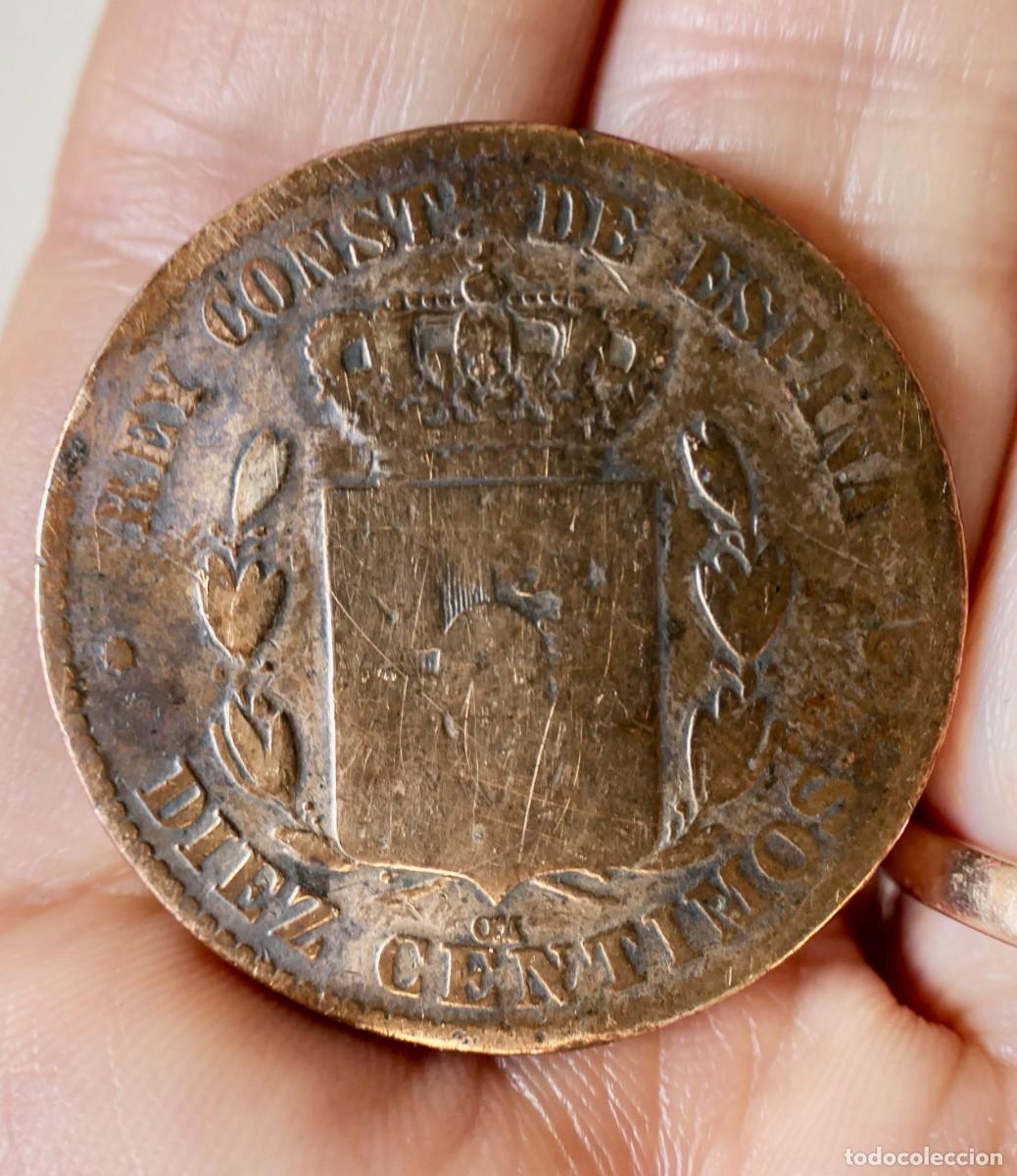 Monedas de Espa&ntilde;a: Moneda de 10 centimos ALFONSO XII de 1879 - Foto 2