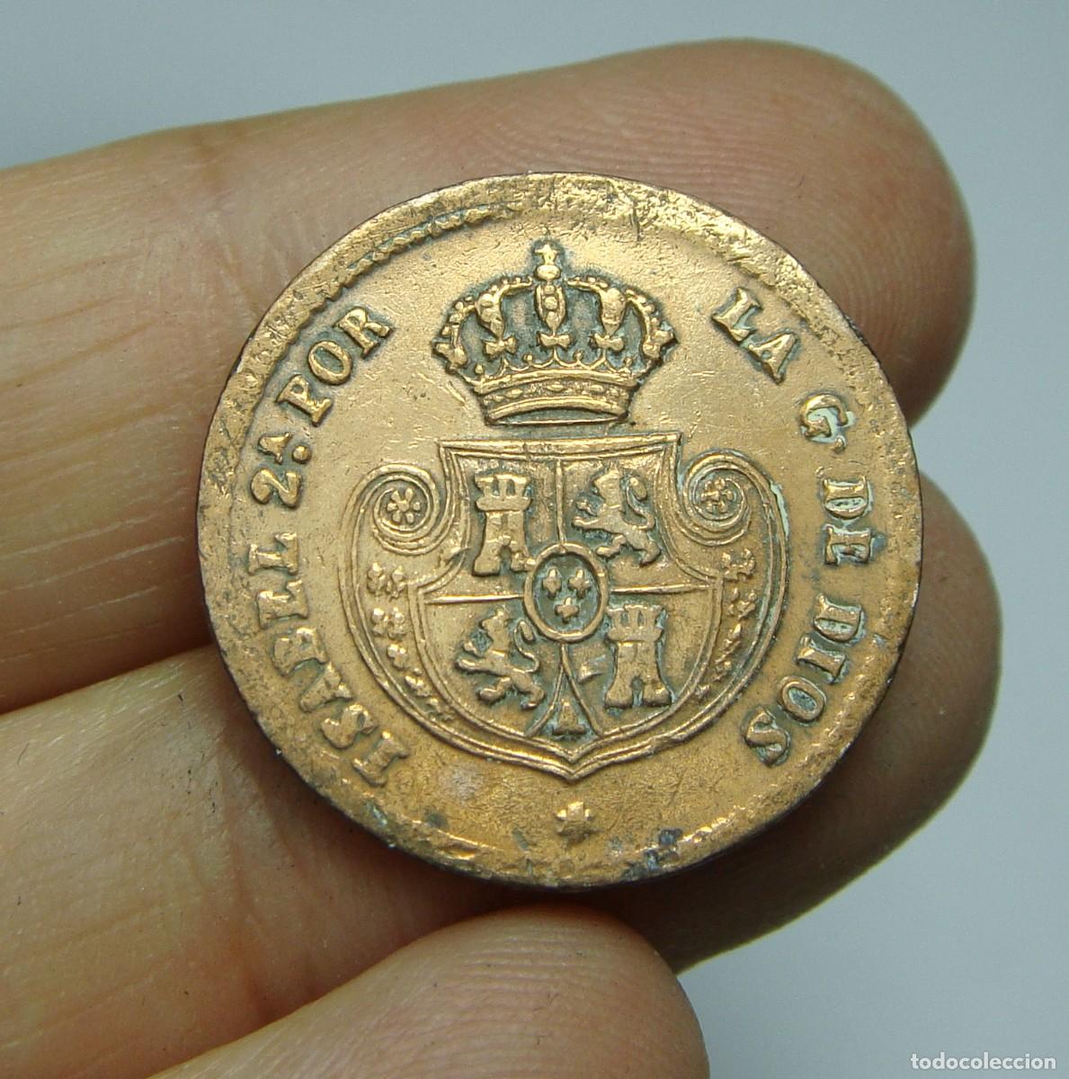 Monedas de Espa&ntilde;a: D&eacute;cima de Real. Isabel II. 1853 - Foto 2