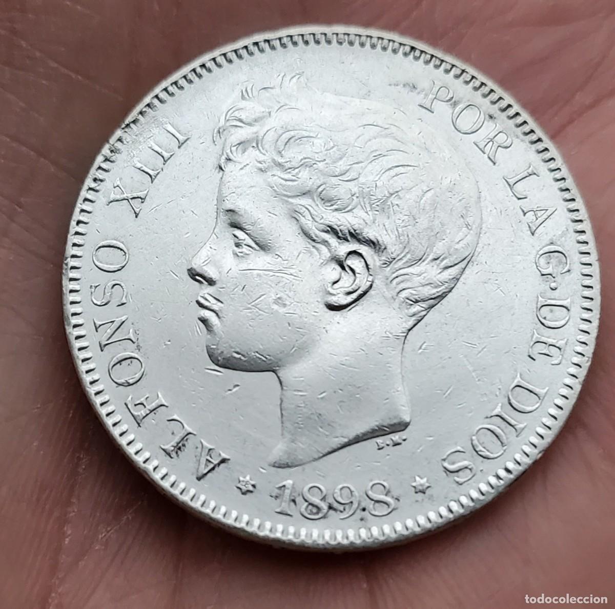 Monedas de Espa&ntilde;a: 1898 Alfonso Xlll 5 pesetas ebc+ - Foto 2
