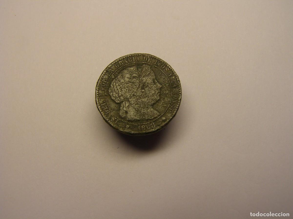 Monedas de Espa&ntilde;a: Moneda 1 c&eacute;ntimo de escudo, Isabel II, a&ntilde;o 1868. - Foto 1
