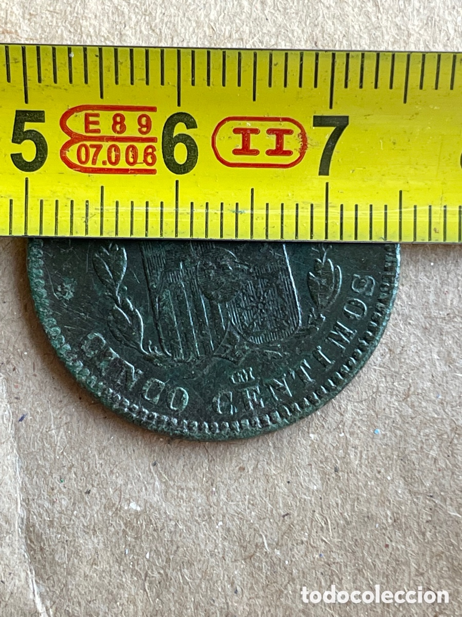 Monedas de Espa&ntilde;a: Moneda Alfonso XII 1877 / 5 C&eacute;ntimos - Foto 4