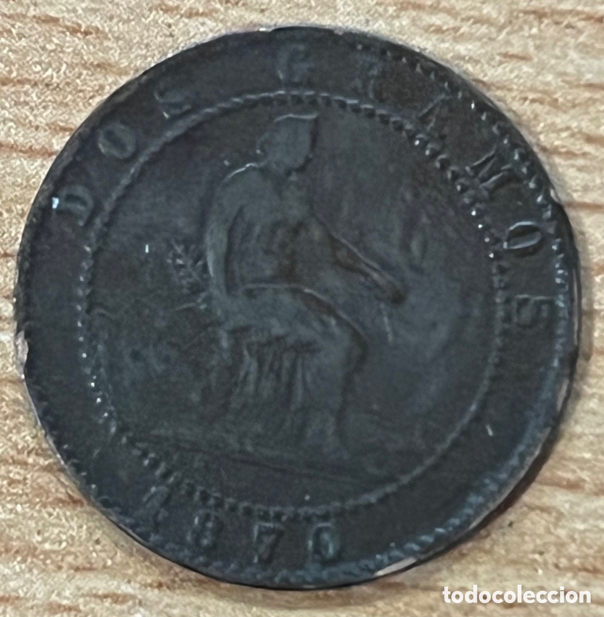 Monedas de Espa&ntilde;a: 2 C&Eacute;NTIMOS - GOBIERNO PROVISIONAL - 1870 - COBRE - Foto 1