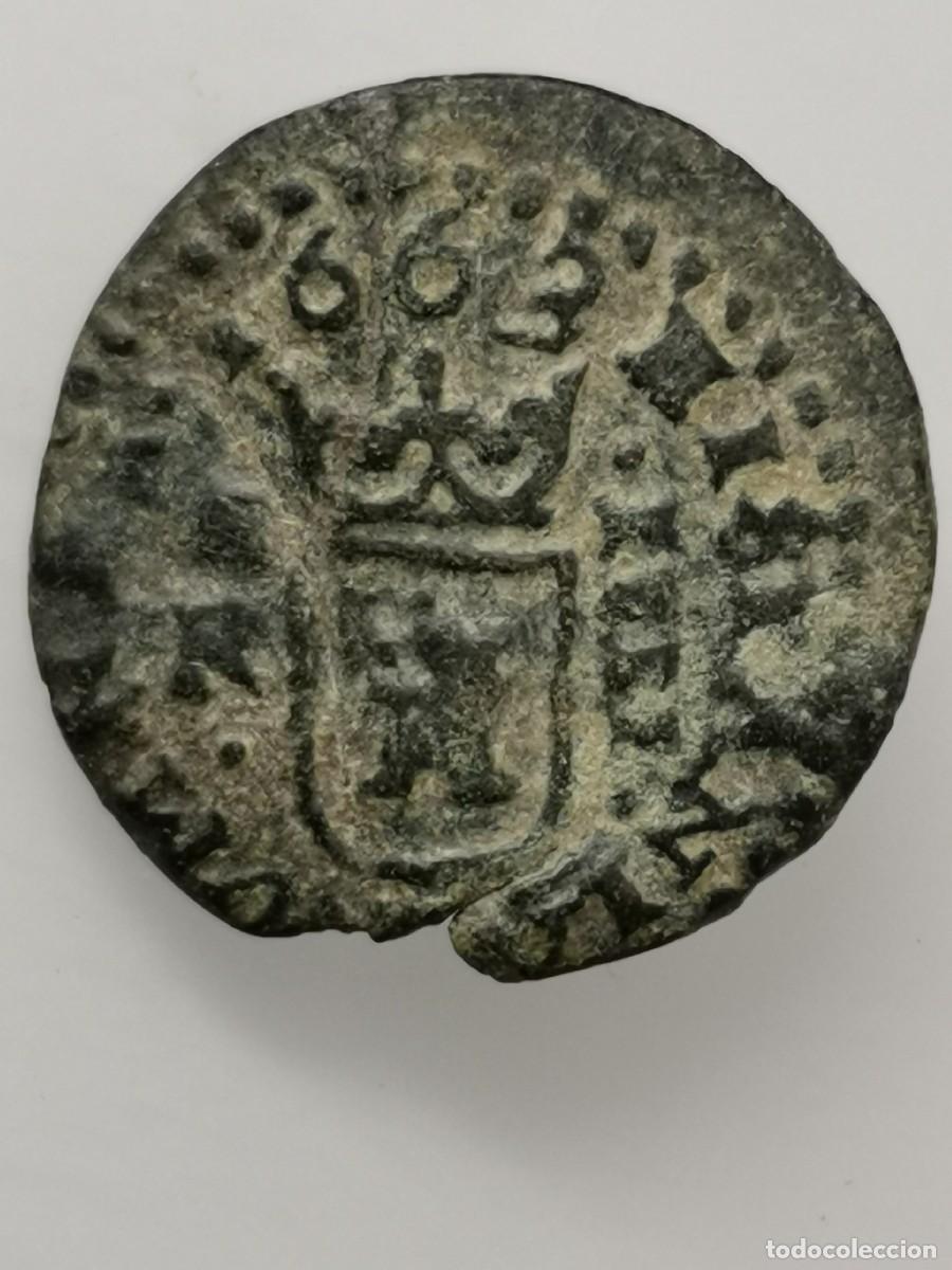 Monedas de Espa&ntilde;a: Felipe IV 4 Maraved&iacute;s 1663 Sevilla. (Ingenio) - Foto 2