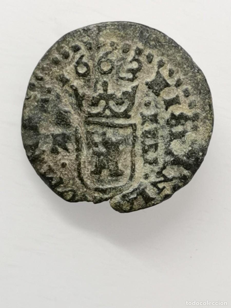 Monedas de Espa&ntilde;a: Felipe IV 4 Maraved&iacute;s 1663 Sevilla. (Ingenio) - Foto 4