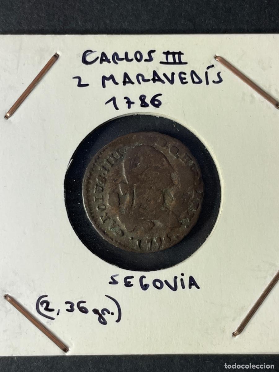 Monedas de Espa&ntilde;a: Carlos III - 2 Maraved&iacute;s - Segovia 1786 - Foto 1