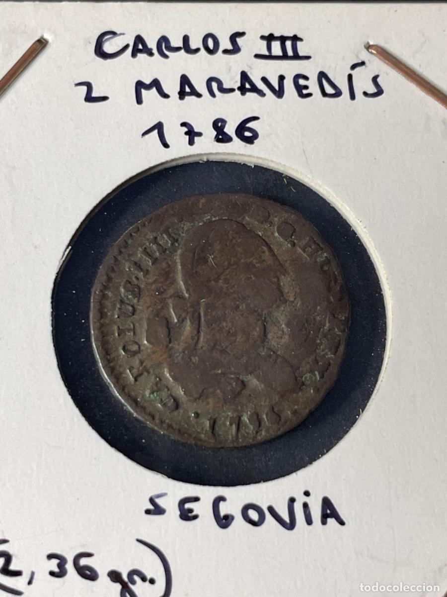 Monedas de Espa&ntilde;a: Carlos III - 2 Maraved&iacute;s - Segovia 1786 - Foto 2