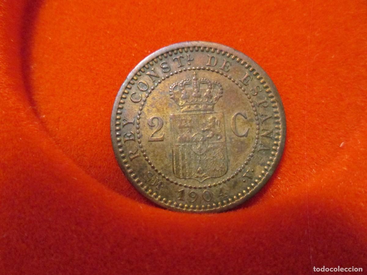 Monedas de Espa&ntilde;a: 2 CENTIMOS 1904 ALFONSO XIII ESTRELLAS 04 - Foto 2