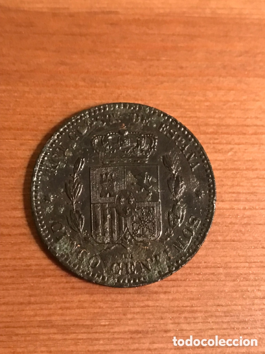 Monedas de Espa&ntilde;a: Moneda Espa&ntilde;a. Alfonso XII. 10 c&eacute;ntimos. 1877. - Foto 2