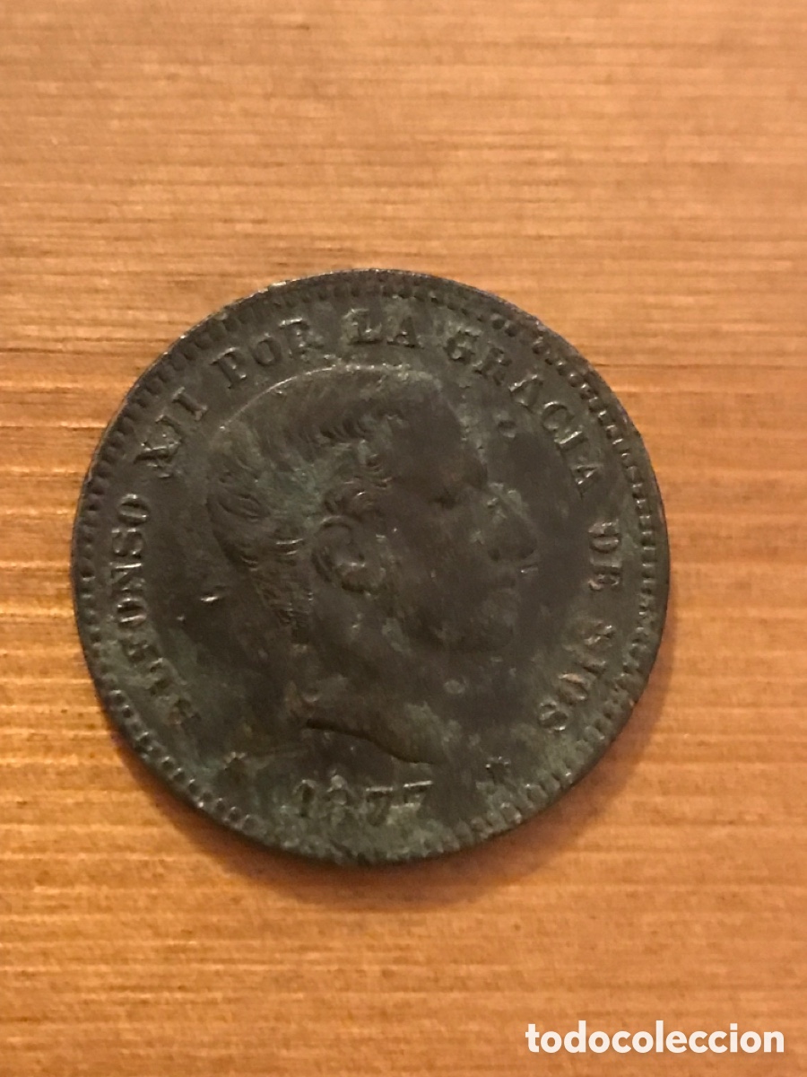 Monedas de Espa&ntilde;a: Moneda Espa&ntilde;a. Alfonso XII. 10 c&eacute;ntimos. 1877. - Foto 3