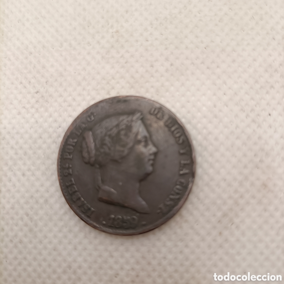 Monedas de Espa&ntilde;a: Moneda 25 cent. De Real de Isabel ll, 1859 - Foto 1