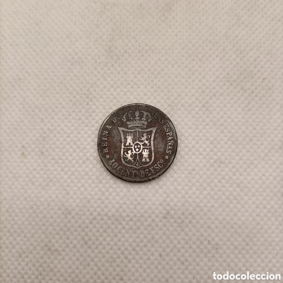 Monedas de Espa&ntilde;a: Moneda 40 c&eacute;ntimos de escudo Isabel II ,1865 - Foto 2
