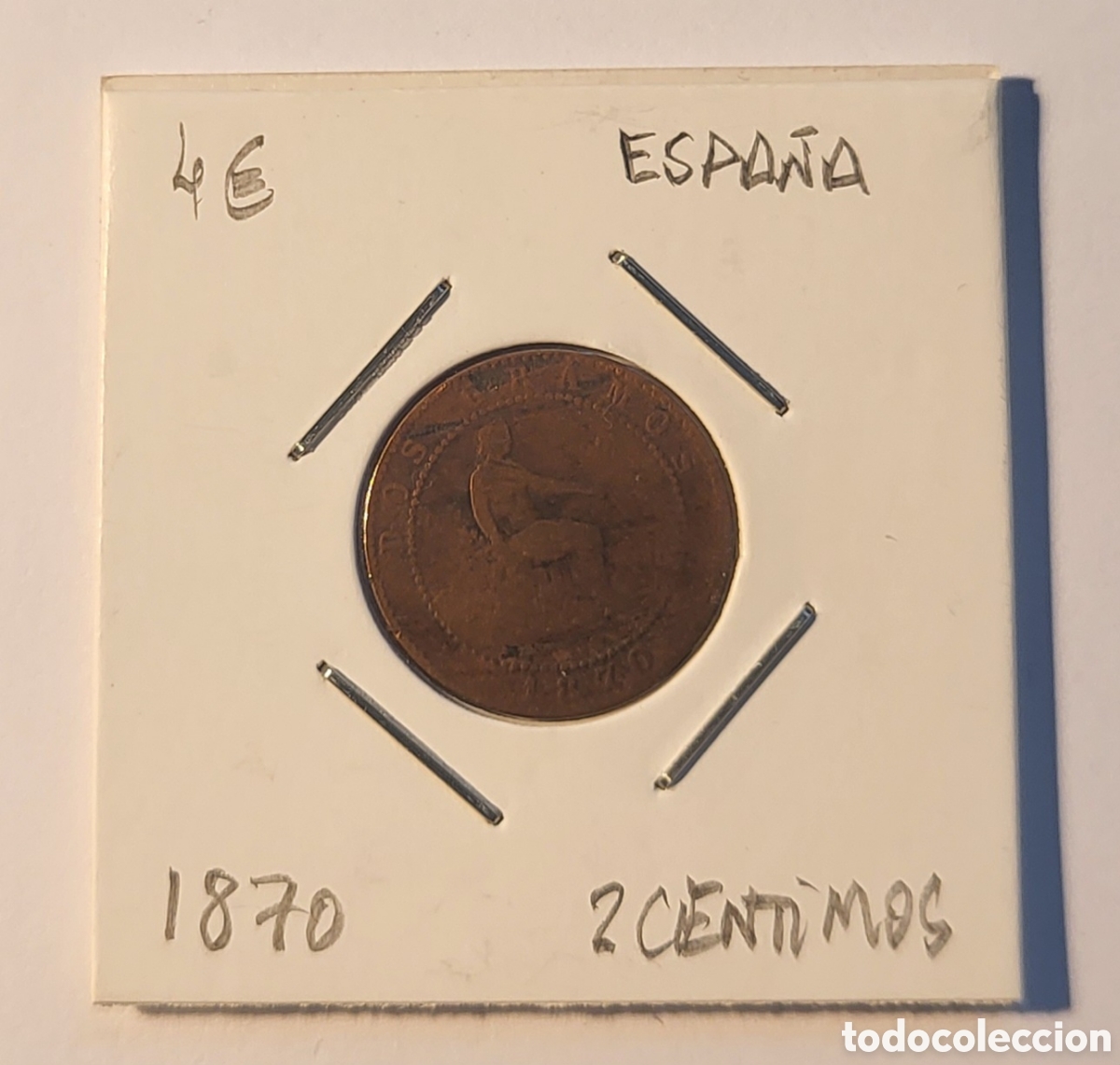Monedas de Espa&ntilde;a: MONEDA DE ESPA&Ntilde;A 1870. &rdquo;2 C&eacute;ntimos&rdquo; - Foto 1