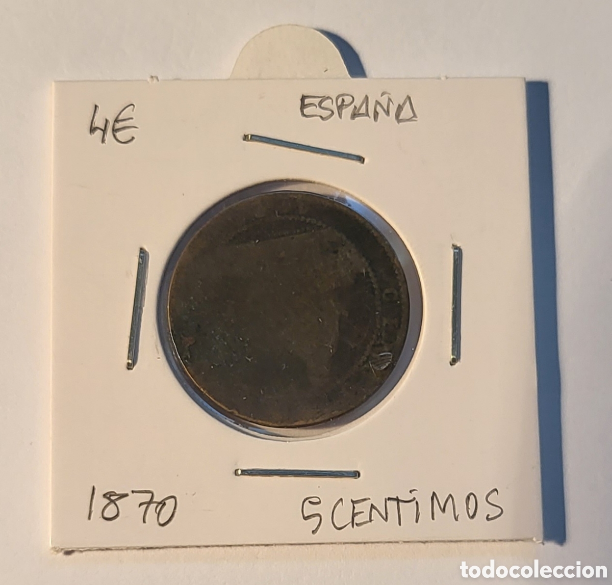 Monedas de Espa&ntilde;a: MONEDA DE ESPA&Ntilde;A 1870. &rdquo;5 C&eacute;ntimos&rdquo; - Foto 1