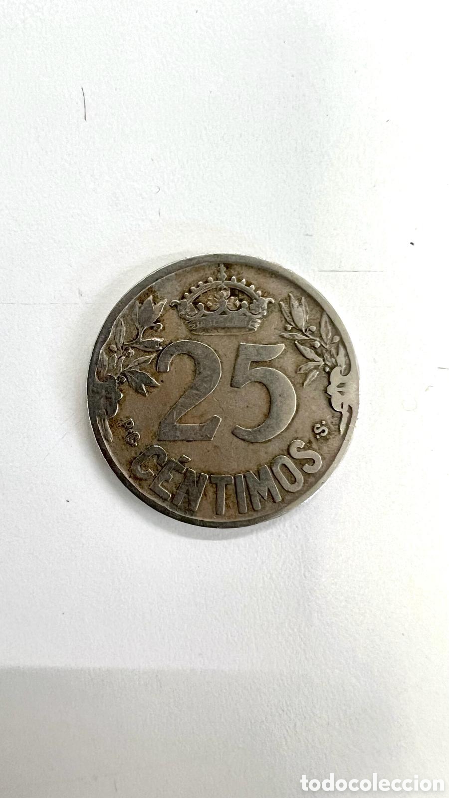 Monedas de Espa&ntilde;a: Moneda de 25 c&eacute;ntimos de 1925 - Foto 2