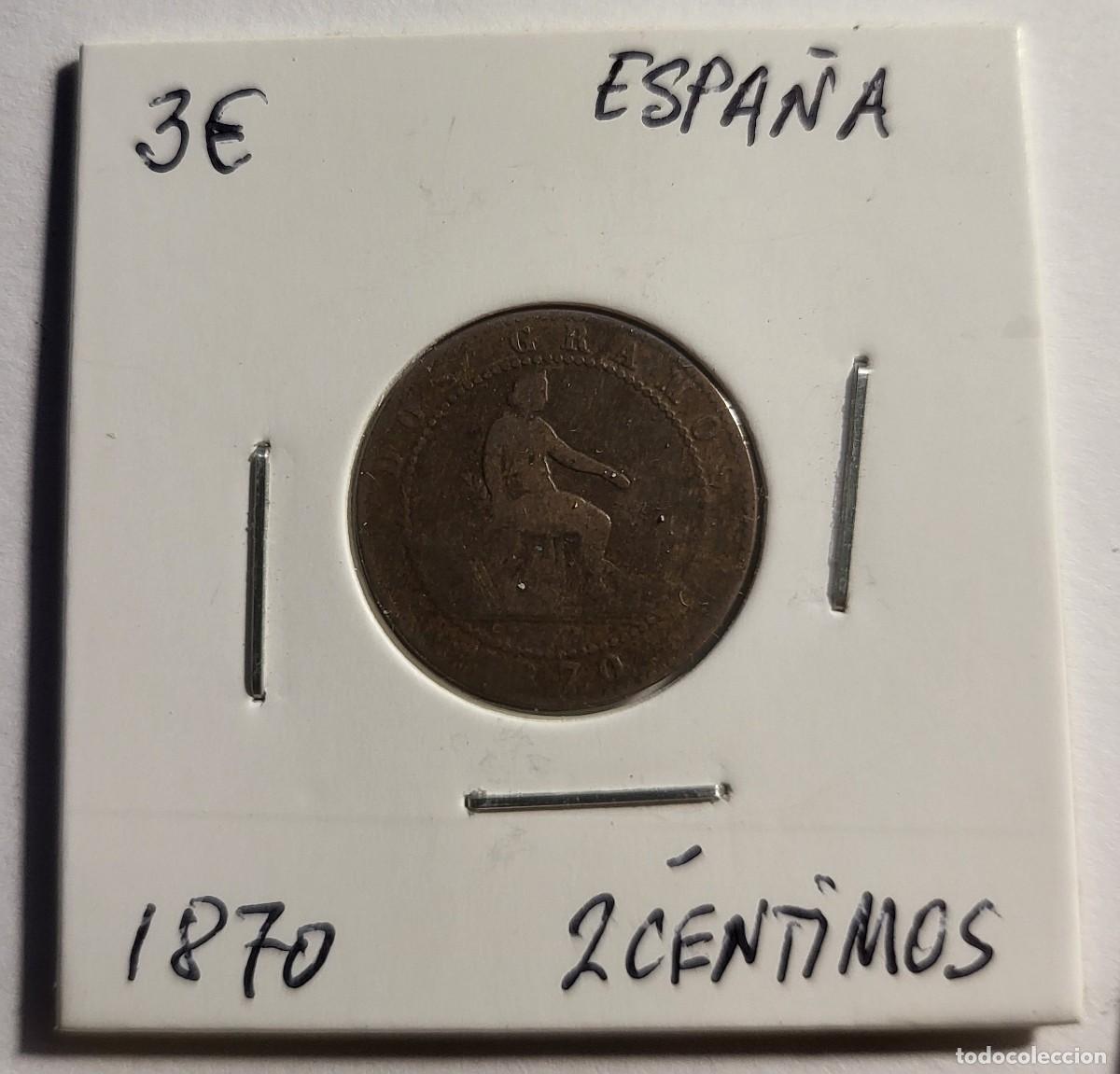 Monedas de Espa&ntilde;a: MONEDA DE ESPA&Ntilde;A 1870 &rdquo;2 CENTIMOS&rdquo; - Foto 1