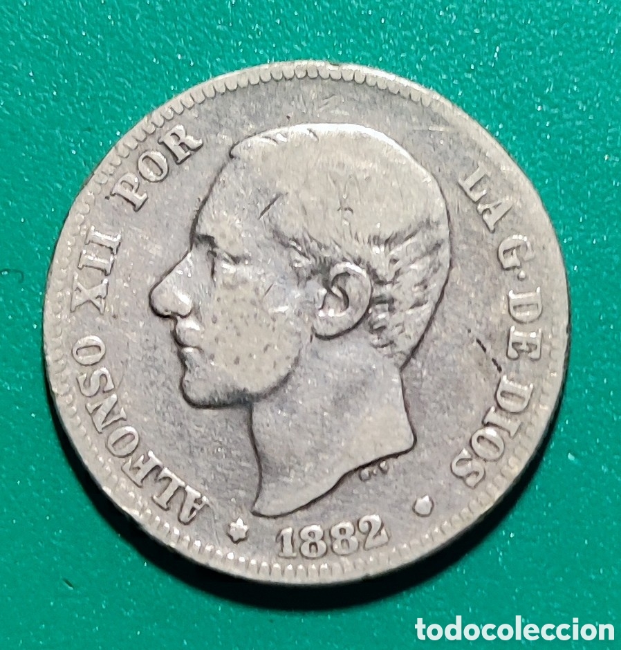 Monedas de Espa&ntilde;a: 2 Pesetas plata Alfonso XII 1882 MSM. - Foto 1
