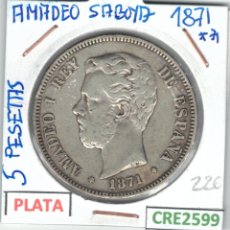 Monedas de España: CRE2599 MONEDA 5 PESETAS AMADEO I PLATA 1871