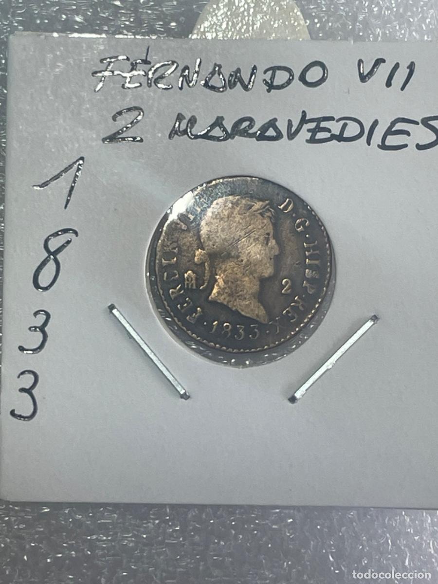 Monedas de Espa&ntilde;a: 2 MARAVEDIS FERNANDO VII A&Ntilde;O 1833 - Foto 3