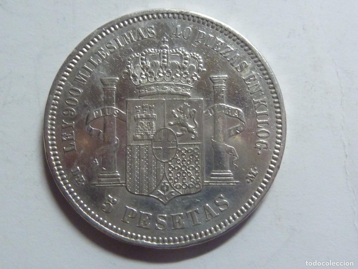 Monedas de Espa&ntilde;a: 5 PTAS AMADEO I 1871*74 PLATA EBC - Foto 2