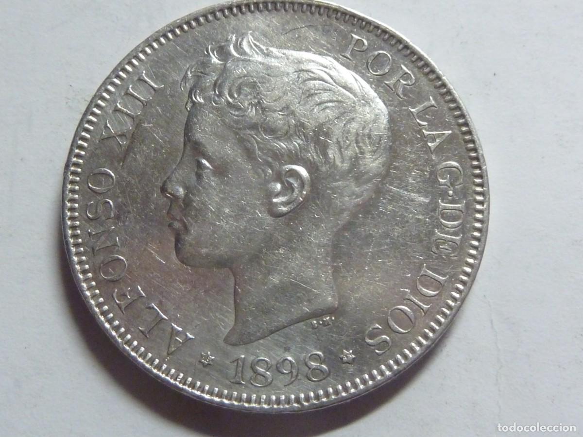 Monedas de Espa&ntilde;a: 5 PTAS ALFONSO XIII 1898*98 EBC - Foto 1