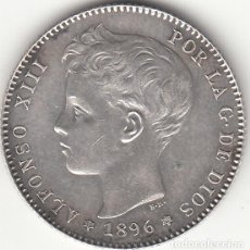 Monedas de España: ALFONSO XIII: 1 PESETA 1896 PGM ESTRELLAS 18-96 / PLATA